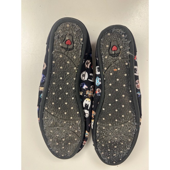 Skechers BOBS for Dogs Black Dog Print Memory Foam Slip On Flats 34392 Sz 10 - Picture 4 of 6